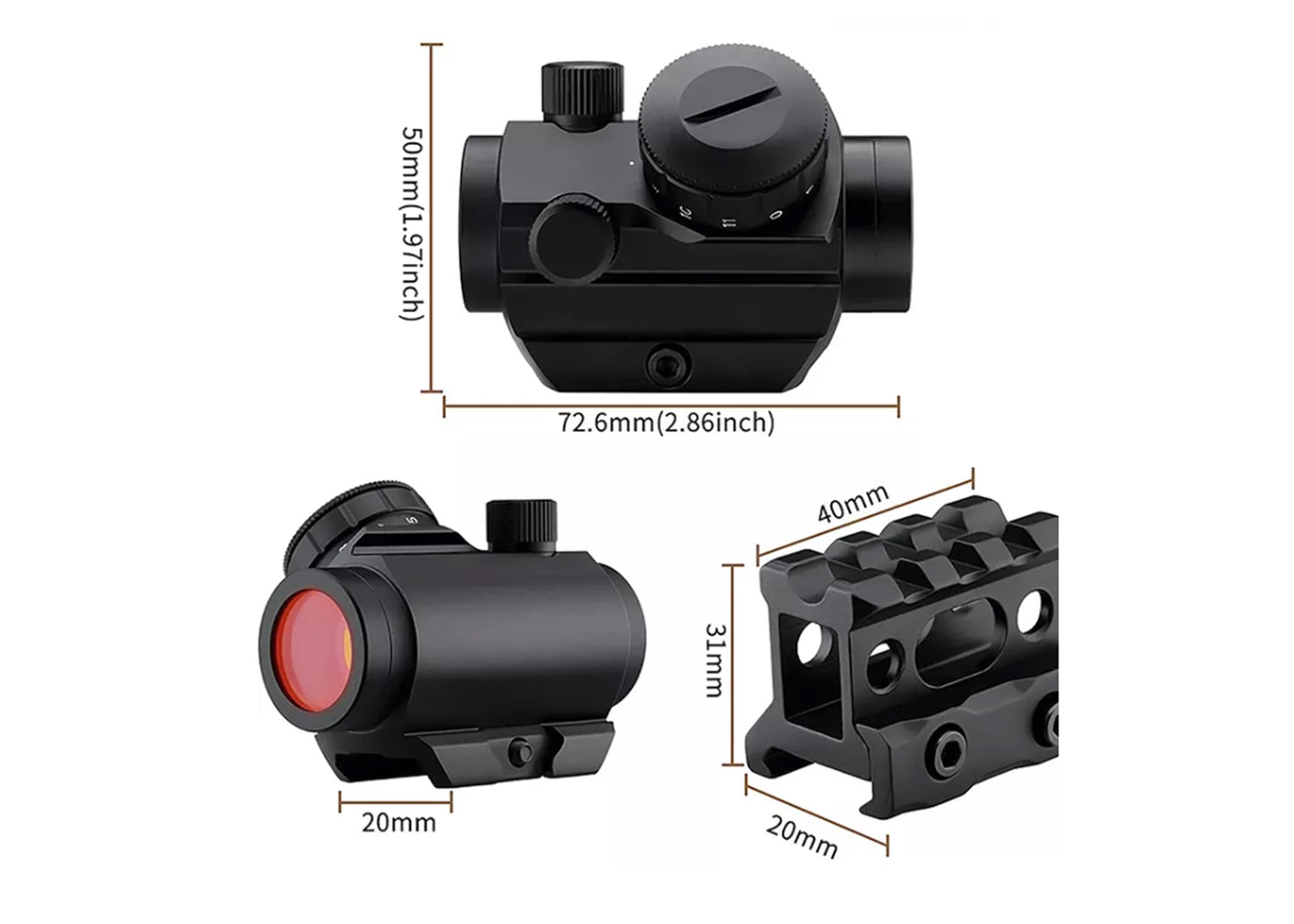 Red Dot Sight with Riser Mount